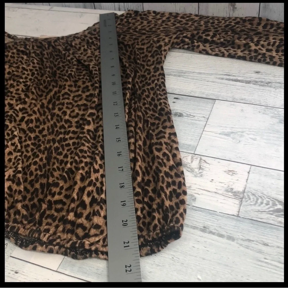 Michael Michael Kors Cheetah Print Elastic Hem Blouse Extra Small